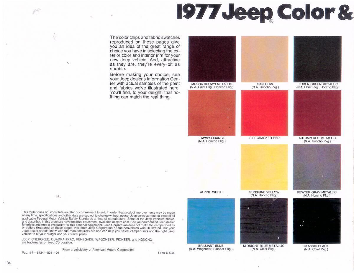 1977 jeep color codes - israeljeeps